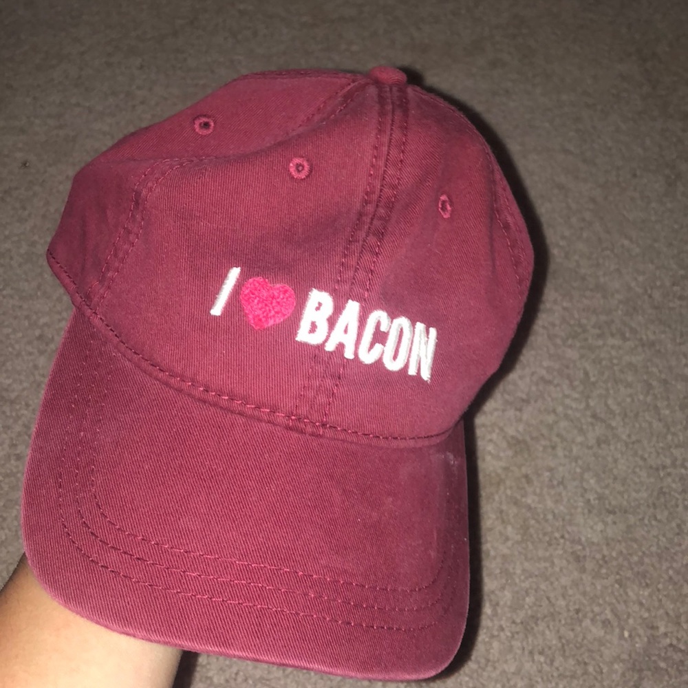 I ❤️ bacon baseball cap